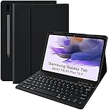 【Accesorios completos y excelente servicio al cliente】 1x Samsung Galaxy Tab S7 + Tablet Funda, 1 x teclado negro, 1 x protector de teclado transparente, 1x cable de carga USB, 1 x guía del usuario. Además, si tiene alguna pregunta sobre el modelo o la función de nuestro producto, no dude en contactarnos, estaremos ansiosos por resolver su problema.