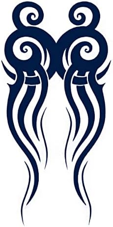 Sea Juice Long Lasting Semi-permanent Temporary Tattoo Stickers for Women Men Tattoos Art Ideas Swirl Designs – Tribal Tattoo Pattern Illustration Tatoo Waves Navy Blue Fake Tattoo Body Makeup 4 Sheets