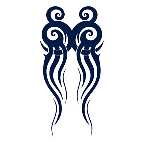 Sea Juice Long Lasting Semi-Permanent Temporary Tattoo Stickers For Women Men Tattoos Art Ideas Swirl Designs – Tribal Tattoo Pattern Illustration Tatoo Waves Navy Blue Fake Tattoo Body Makeup 4 Sheets #TOP1