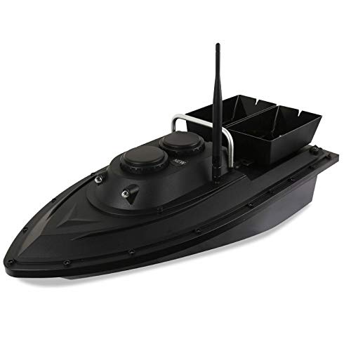 Barco alimentador inteligente RC, barco cebador con Echolot y distancia GPS con GPS Cruise con batería de 5200 mAh, 2 compartimentos independientes para cebo, luz nocturna GPS