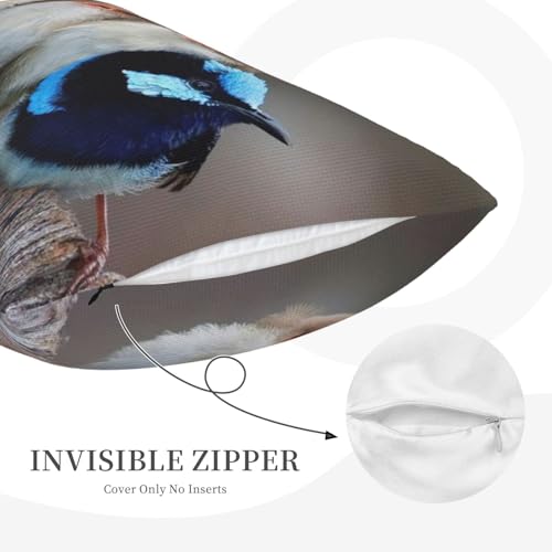 Taies d'oreiller imitation lin à motif oiseau avec fermeture éclair invisible - 6