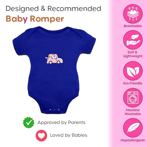 Image of VParents Rompers for New Born Baby Girl & Boy (Pack of 3), 100% Cotton Half Sleeve Romper /Bodysuit /Jumpsuit /Onesies /Sleepsuit For Infants & Toddlers, Comfortable Daily Wear Clothes For Babies