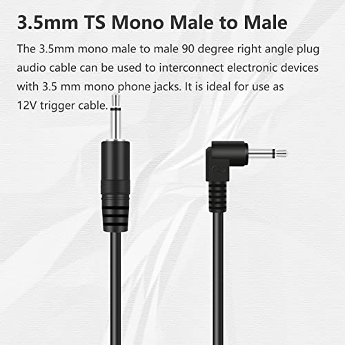 2 Pack Cable de Audio Mono 3.5mm con Conector en Ángulo miniatura 2