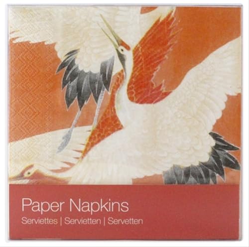 Lanzfeld - HNAW0010 - Lunch Servietten, Papier, 20 Stück, weiße und rote Kraniche, 33cm x 33cm, 1 Lagig Lanzfeld - HNAW0010 - Lunch Servietten, Papier, 20 Stück, weiße und rote Kraniche, 33cm x 33cm, 1 Lagig