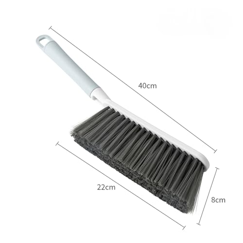 Image of Hand Broom with Long Handle, Soft Bristle Cleaning Brush, Multi-Purpose Duster for Bed, Car, Sofa, Furniture, Clothes, Carpet (White)
