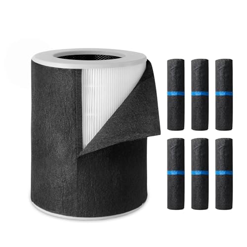 Image of HEPA Air Purifier Pre Kit Filter, 6-Pack Carbon Pre-Filter up to 99.97% of Pet Hair, Oders, Smoke, Pollen, Dust, VOC, Kitchen, Wildfire /Smoke-Compatible with PJ11 Air Purifiers