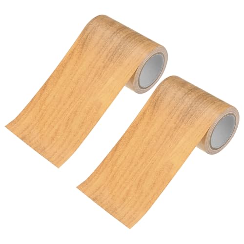 Image of M METERXITY 2-Roll Wood Grain Repair Tape, 3.15in x 15ft Textured Realistic Self-Adhesive Wood Floor Tape Contact Paper for Furniture /Floors /Home [Wheat Maple]