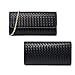 MUDUO Women's Woven Evening Bag Casual Leather Shoulder Handbag Fashion Crossbody Clutch Purse (BZ18-Black)