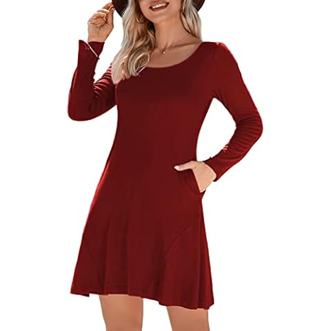 Albe Rita 2022 Long Sleeve Dresses for Women Winter Sweater Dress Wine Red M Cover