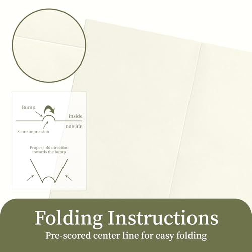 Image of 100 Pack Ivory Tent Cards Printable 3.5 inchx11 inch | Goefun 80 lb Blank Name Cards for Table Setting Pre-Scored Place Cards for Weddings, Banquet & Events