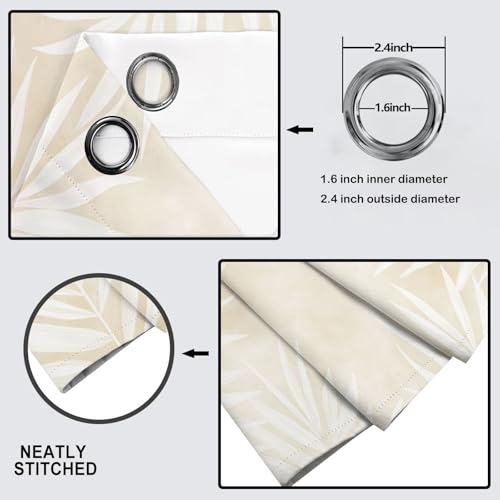 Rideau occultant thermique isolant anti-froid à oeillets beige - 7