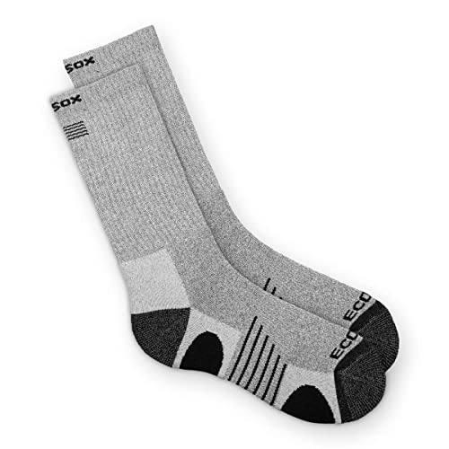 Ecosox Bamboo Viscose Full Cushion Hiking/Outdoor Crew Socks/Keep Your Feed Dry/Odor & Blister Free (Medium - Gray/Black 5 Pack)