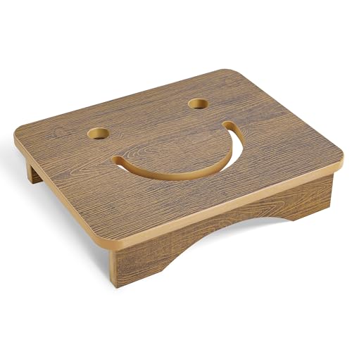 Rutschfester Tritthocker für Erwachsene und Senioren, Bade- und Wohnwagen-Trittstufe, 40×32×9 cm, wasserdichte HDPE-Plattform mit Lächelndem Design für Hochbetten und als Bettstütze