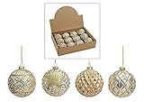 MC 12er Set edle Glas Weihnachtskugeln Ø 8cm Weihnachtsbaum Kugeln Christbaumkugeln Weihnachts Deko (Gold)