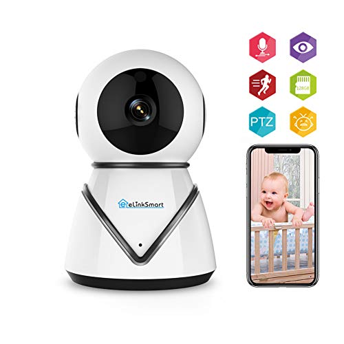 elinkSmart Indoor Wifi Camera Wireless IP Home Camera for Baby Elder Pet Nanny Monitor, Pan/Tilt/Zoom, 720P HD, Motion Detection, 2 Way Audio, Night Vision and Calling