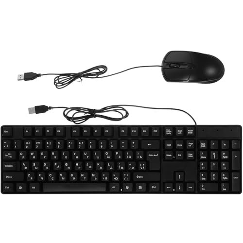 Combo de teclado y ratón con cable USB y 104 teclas de material ABS para PC de oficina