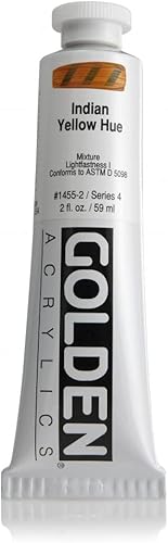 Pintura acrílica de tono histórico de cuerpo pesado de 2 onzas. Color tono amarillo indio disponible en Yaxa Peru