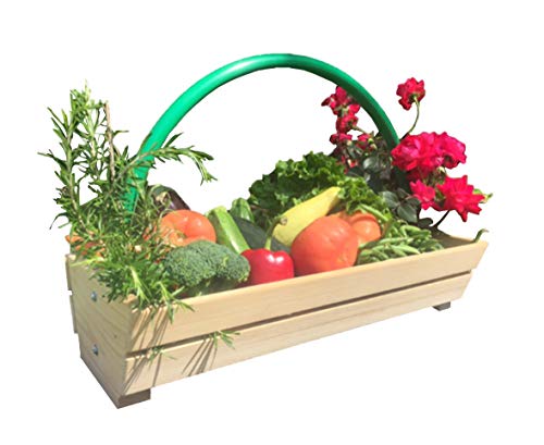 LEAF GULP New Orleans Large Garden Harvest Basket Handcrafted in The USA with EasyReach Tall Handle.
