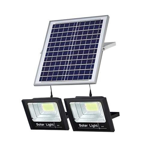 DuBom 30W-200W One for Two Solar Flood Light Outdoor Remote, IP67 Waterproof Solar Power Security Light Auto On/Off, Dusk to Dawn for Yard, Gazebo, Shed, Barn, Porch, Patio, Garage, Garden,30w