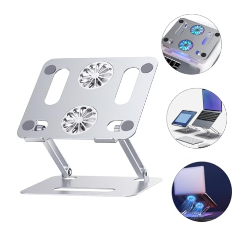 Base para portátil ajustable con doble ventilador y aleación de aluminio miniatura 5