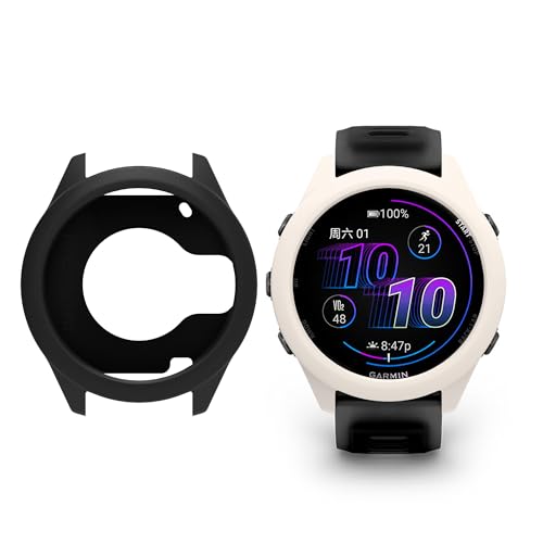 �mRuenTech�n�Ή�Garmin Forerunner 570 47mm�J�o�[ �^���J�o�[ �\�t�g�V���R���� �v���e�N�^�[�P�[�X �y�� �ϏՌ� �j�����p �����ȒP �K�[�~���t�H�A�����i�[ 570�p�P�[�X (�u���b�N+�A�C�{���[)