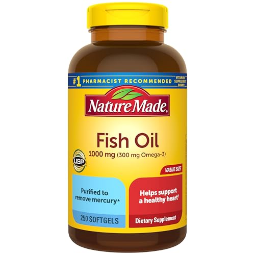 Nature Made Fish Oil Omega 3 Supplements, 1000mg Softgels, Omega