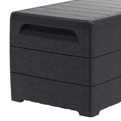 Duramax - Arcón baúl - CedarGrain 416 L - PVC - color gris antracita - imagen 12