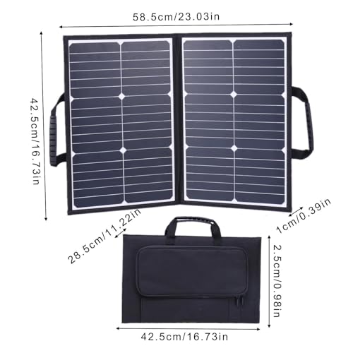 Chargeur solaire pliable 60W avec 2 sorties USB et câble CC polyvalent