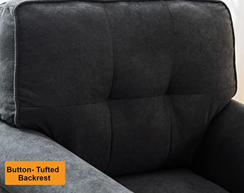 image for Flesser Chaise Lounge Fabric Couch Sleeper Lounger Chair Indoor 59