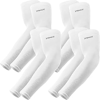 YQXCC 4 Pairs UV Sun Protection Arm Sleeves - Tattoo Cover Up - UPF 50 Sports Compression Cooling Sleeve for Men & Women