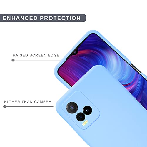 Image of SPRIG Compatible with VIVO Y33s Phone Liquid Silicone Cover Premium Back Cover Drop Tested Shock Proof Mobile Case for Men, Women, Boys and Girls with Camera Protection (Denim Blue)