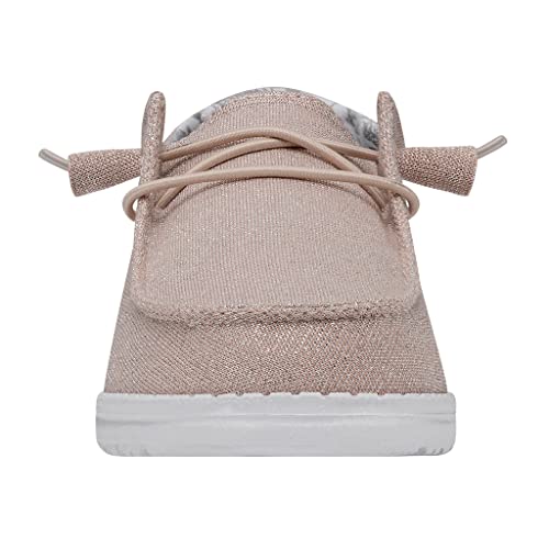 Image of HEYDUDE Women's Wendy Sparkling Pink Size 7 | Women's Shoes | Women's Lace Up Loafers | Comfortable & Light-Weight