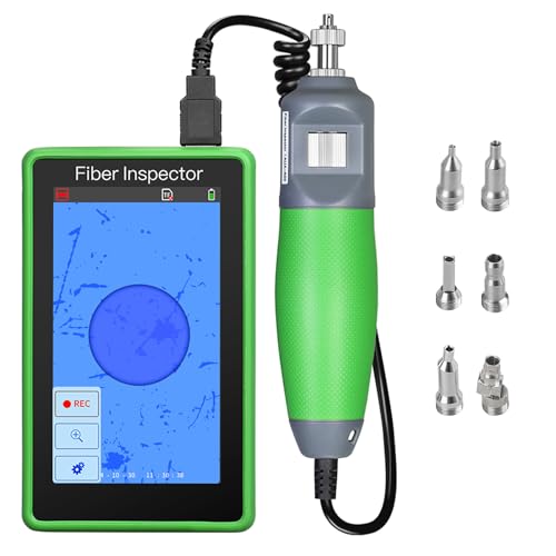 Image of A-600 5-inch Touch Screen 400X Fiber Optic Microscope SCUPC FCUPC STUPC LCUPC SCAPC Male /Female Interface Adapter Handheld end face Inspector Real time Video Probe