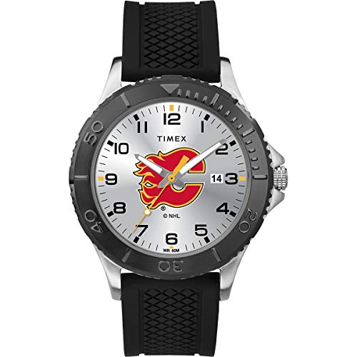 Timex NHL メンズ 42mm ゲーマーウォッチ, カルガリー・フレームス, モダン