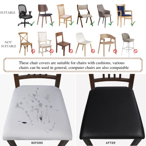 Searchi Waterproof Pu Leather Seat Covers For Dining Chairs thumb #7