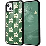 Idocolors Green Case for iPhone 6/6s,Cute Yellow Floral Protective Case Shockproof Dustproof Soft TPU Bumper Aluminum Hard Back Scratch Resistant Girly Case for iPhone 6/6s