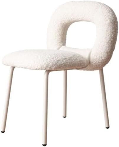 Sillas de comedor, Sillas de comedor tapizadas con patas de metal para cocina y comedor, Sillas para comedor (blanco)