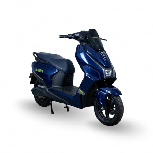 Image of Green Polo Low Speed Electric Scooter Non RTO with Portable Charger (80 KM - Blue)