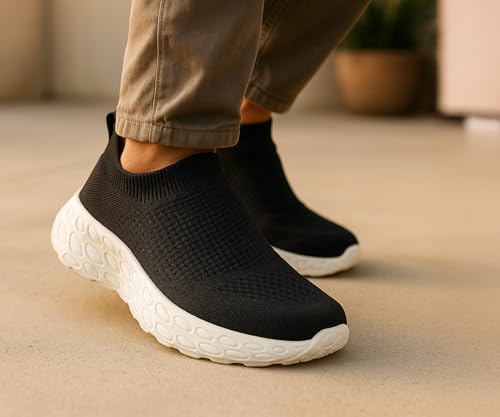 Image of Kraasa Walking Shoes for Men Height Increasing Sports Shoes Ultra Grip Soft Sole Gym Shoes Workout Lightweight Running Shoes for Men