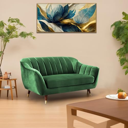 Image of Casaliving Anyse 2 Seater Sofa Set for Living Room (Green - Fabric) Premium Fabric Sofa Set