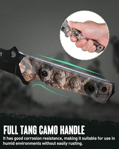 Mossy Oak MO16002A Fixed Blade Hunting Knife Set - 2 Piece, Full Tang Handle Straight Edge And Gut Hook Blades Game Processing Knife thumb #4