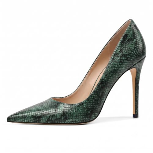 Image of Eldof Women's Classic Dress Pumps Shoes, Sexy Pointed Toe 4 inch Stiletto High Heels, Office Formal Slip On Size 5-13
