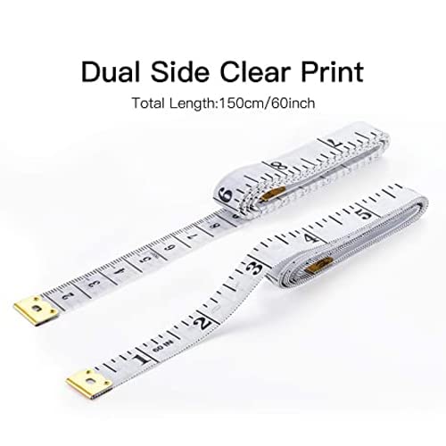 Image of Tape Measure for Body Double Scale Measurement Tape for Sewing, Body, Tailor Measuring Tape for Body Soft Tape Measure Double Scale Body Sewing Flexible Ruler for Weight Loss Body Measurement Sewing Tailor Craft Vinyl Ruler Centimeter Scale on Reverse 150 cm60 Inch