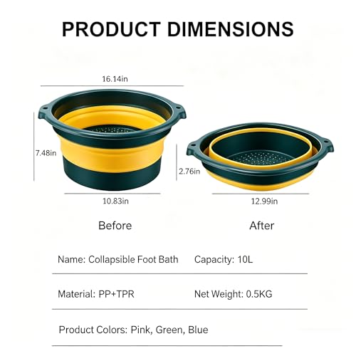 Bañera Plegable para Pies con Masaje Verde miniatura 6