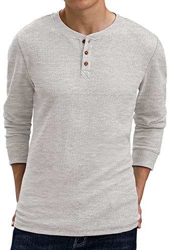 Sailwind Men's Long Sleeve Waffle Henley Casual Henley T