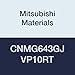 Mitsubishi Materials CNMG643GJ VP10RT CNMG Carbide CN Type Negative Turning Insert with Hole, Coated, Rhombic 80?, Grade VP10RT, 0.75" IC, 0.25" Thick, 0.047" Corner Radius, GJ Breaker (Pack of 10)