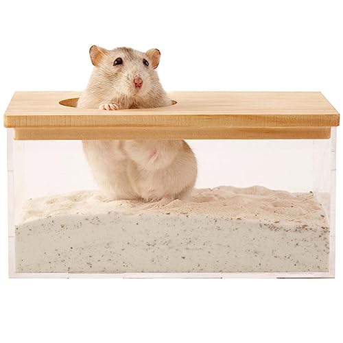 Disnace Sandbad Hamster, Haustier Badewanne, Hamster Toilette, Abnehmbarer Hamster, Sand Badezimmer, Behälter Kleintier Sauna Sandkasten für Hamster Meerschweinchen Frettchen Gerbil Chinchilla (M)