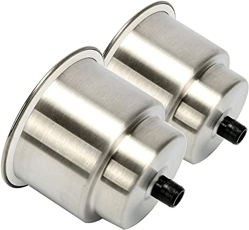 2 Pack Boat Cup Holder Marine Stainless Steel Cup Drink Holder Insert with Drain for Marine Yacht RV