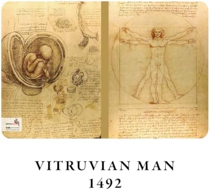 Retronote Renaissance Series - A5, Da Vinci 4'lü Defter Seti I, Çizgisiz, Toplam 256 Sayfa, Her biri 64 Sayfa, Tel Dikiş, Esnek Kapak, Oval Kenar, Tuval Doku, 60 gram, Sarı Krem Renk - Görsel 4