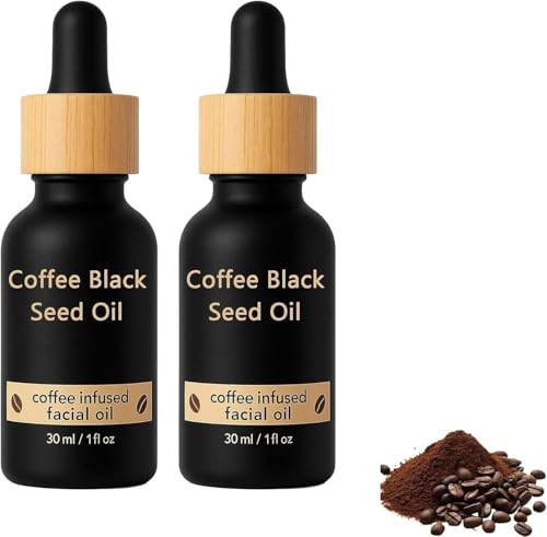 Aceite de Café para la Piel, Aceite Facial de Semilla Negra Infusionado para una Piel Nutritiva y Reafirmante, Suaviza Líneas de Expresión y Arrugas, Para Todo Tipo de Piel, 30 ml